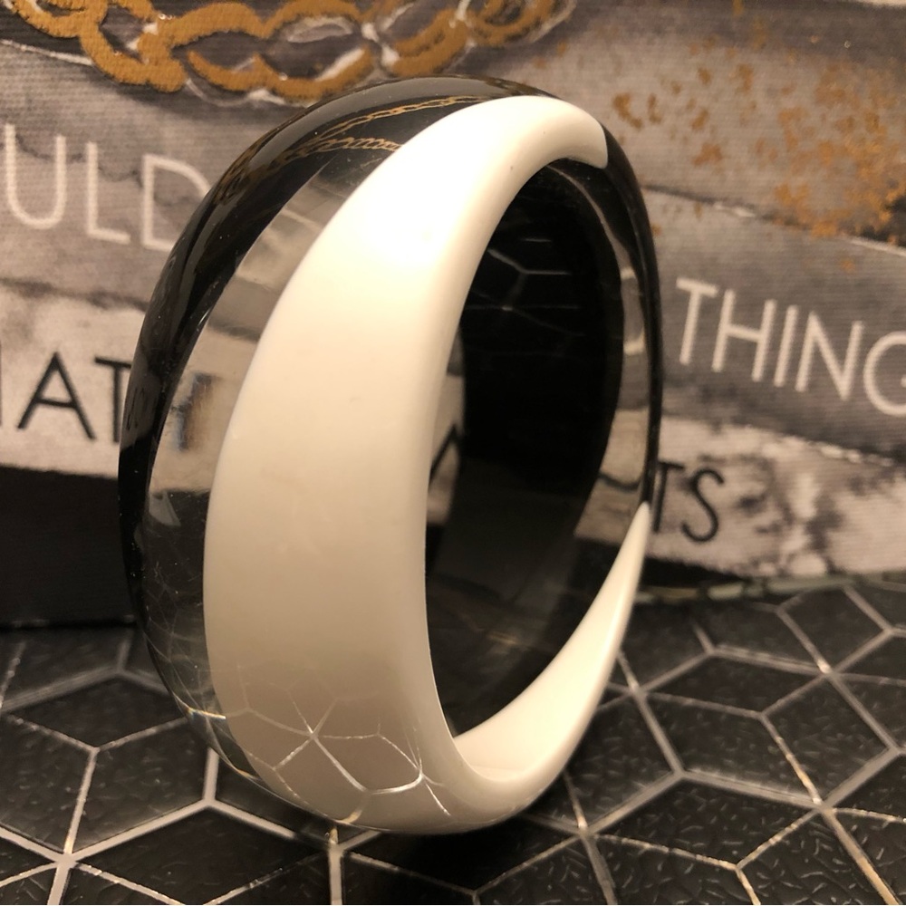 LUCITE Bangle in Black White & Clear